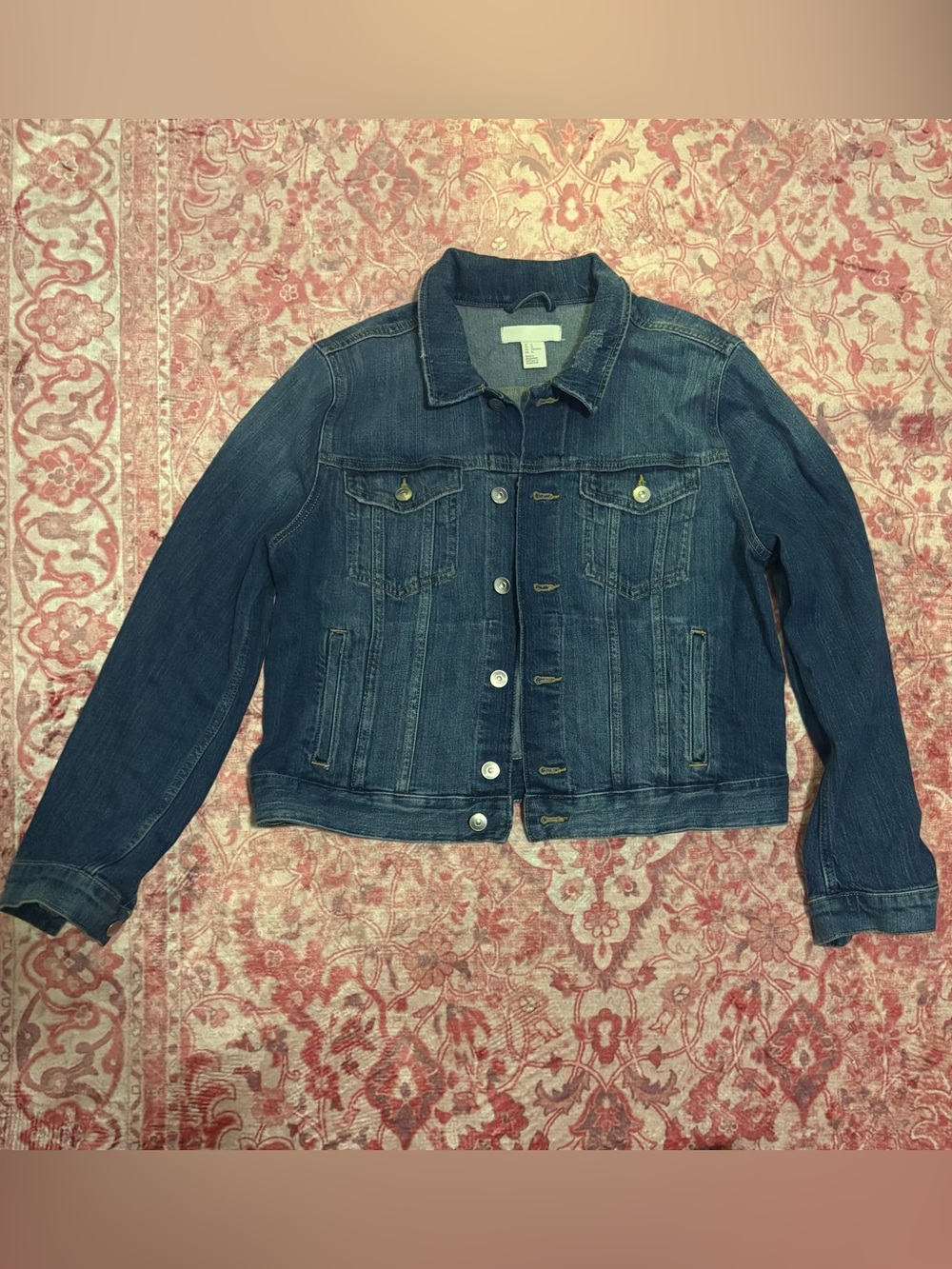 H&M Dark Blue Denim Jacket - Classic Trucker Style
